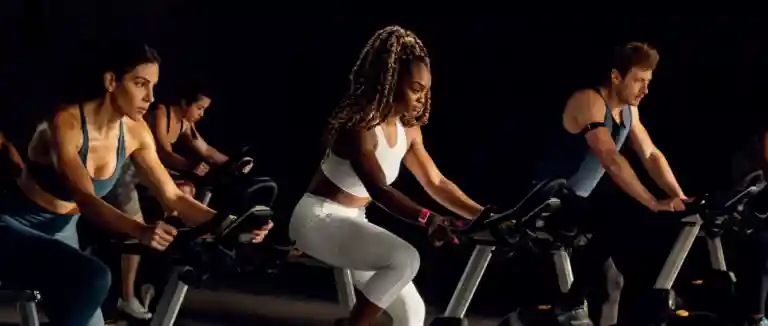 woman on spin bike