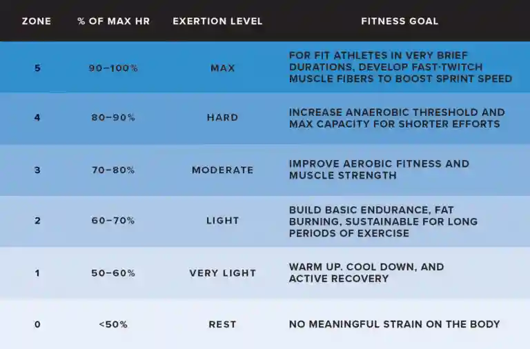 heart rate zone chart